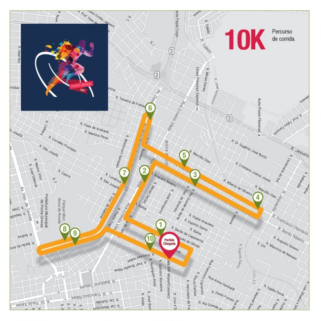 Corrida e Caminhada Princesa dos Campos 2017 - Percurso 10K