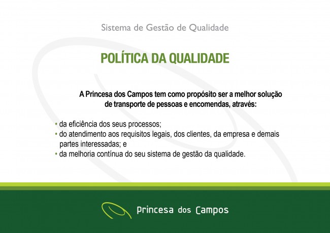 Princesa dos Campos revisa PolÃ­tica da Qualidade